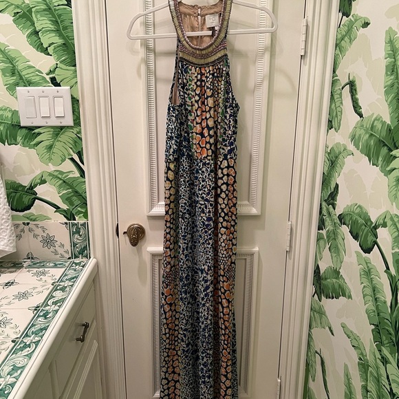 Anthropologie HD in Paris Mayacamas Mosaic Embellished Maxi Dress Size 4 - Picture 3 of 7